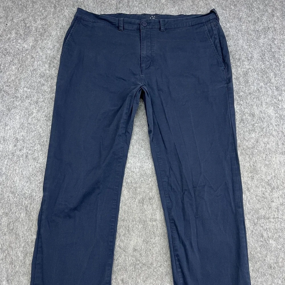 Mack Weldon Pants Mens 38x34 Navy Blue Stretch Chino Casual Straight Actual38x32